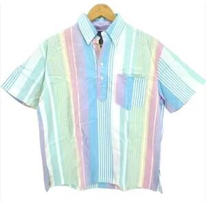 Chubbies Men’s striped popover polo quarter button down shirt